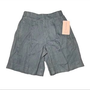 Athleta Bermuda Shorts Playa Linen Teal Blue Women’s 6 NWT Pull On Elastic